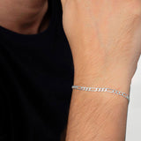 925 Sterling Silber Figaro Kettenarmband 4mm BLVB001