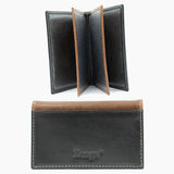 Zwart en Bruine Leren Kaartholder BLW022-4