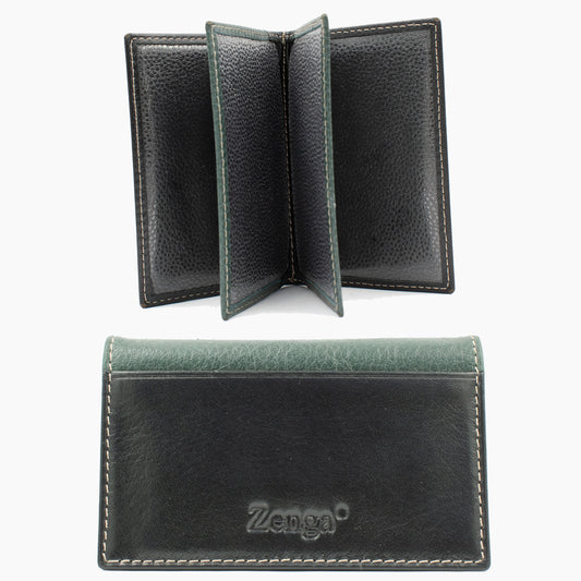 Black and Green Leather Cardholder BLW022-61