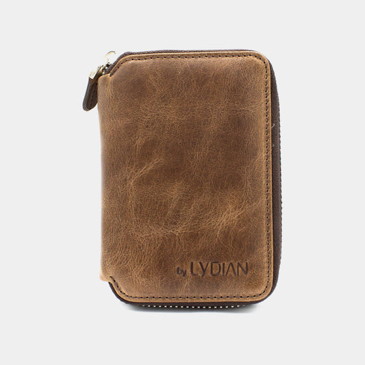 Brown Leather Wallet with Zipper BLW796-GK