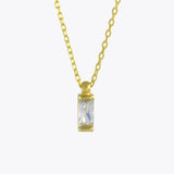 Zilveren ketting met hanger baguette