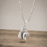 Silber Figaro Halskette mit Boxhandschuh BLYDK473