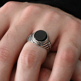 Zilveren Heren Ring Met Onyx