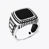 Zilveren Heren Ring Met Onyx
