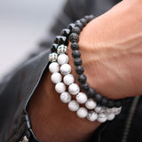Perlen Armband Set Howlith Onyx NLTB054