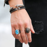 925 Zilveren Heren Ring Met Turquoise Steen ORT2108