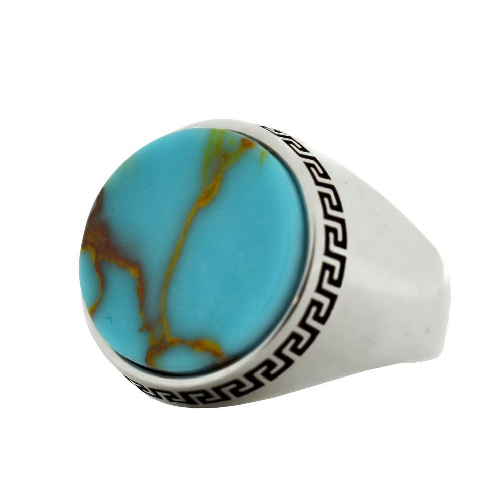 Turquoise Steen Zegelring ORTBL103