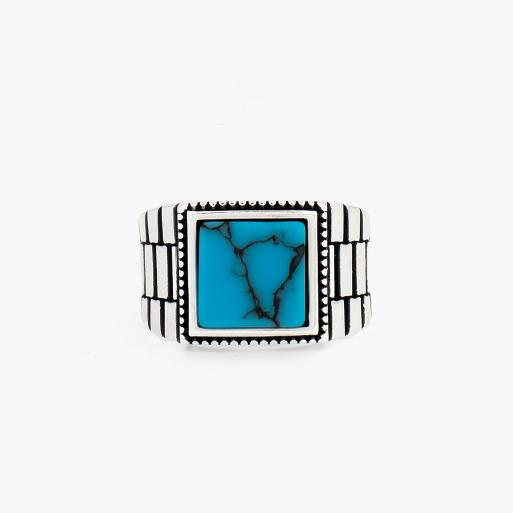 925 Zilveren Heren Ring Met Turquoise Steen ORTBL191